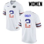 Women's Florida Gators #2 Dominique Easley NCAA Nike White USA Flag Fashion Authentic Stitched College Football Jersey KFD0362GV